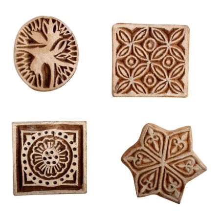 Set of 4 Piece New Mix Wooden Printing Block